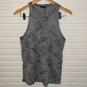 Terez Gray Winter Sports Racerback Workout Tank, Women’s Size Small